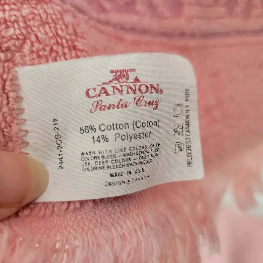 Cannon Santa Cruz Towel Set Of 3 Vintage Pink 1 Bath Towel 2 Hand Towels Fringe
